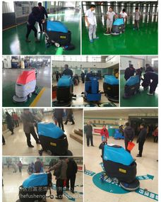 新疆阿克苏全自动电瓶驱动洗地车手推式洗地机物业保洁用擦地机